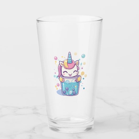 Bubble Tea Eenhoorn (1) Glas (Voorkant)