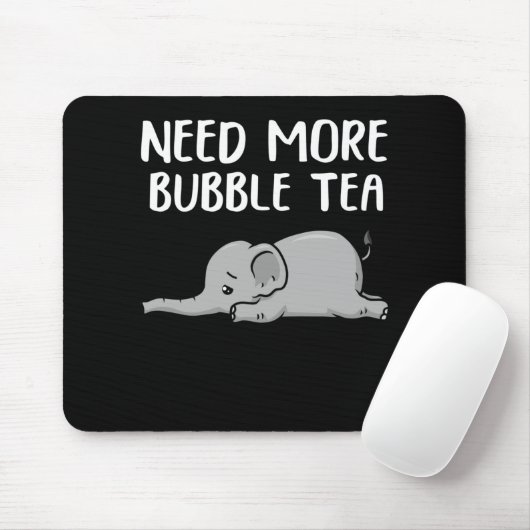 Bubble Tea Elephant Cute Boba Tea Gift Bubble Tea Muismat (Met muis)
