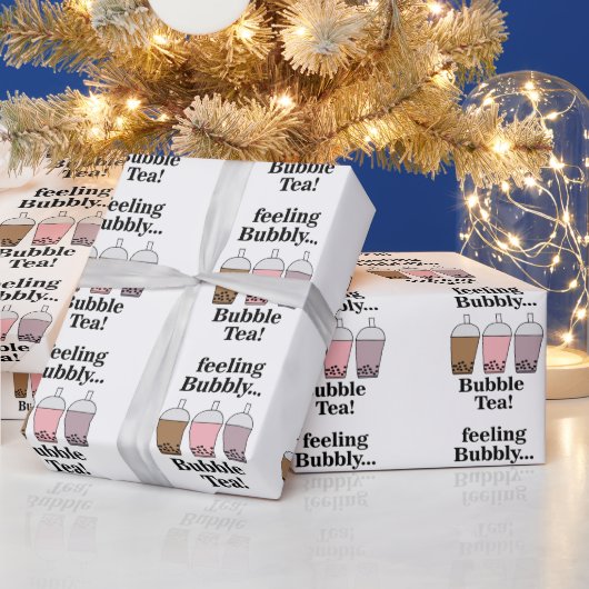Bubble Tea Funny Birthday Cadeaupapier (Feestdagen)