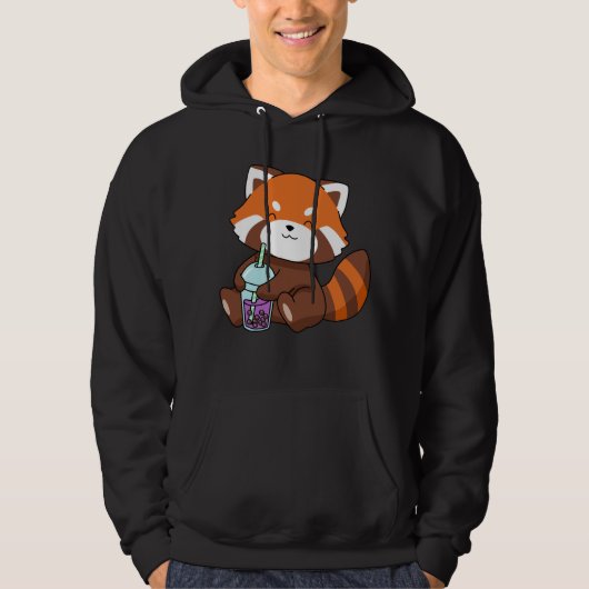 Bubble Tea Gift Girl Red Panda Boba Tea Bubble Tea Hoodie (Voorkant)