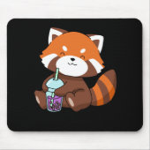 Bubble Tea Gift Girl Red Panda Boba Tea Bubble Tea Muismat (Voorkant)