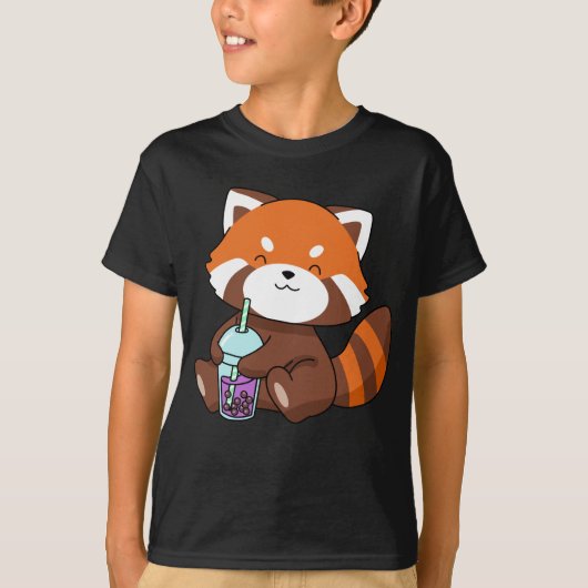 Bubble Tea Gift Girl Red Panda Boba Tea Bubble Tea T-shirt (Voorkant)