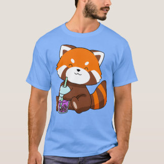 Bubble Tea Gift Girls Red Panda Boba Tea Bubble Te T-shirt