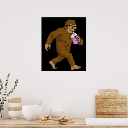 Bubble Tea Gift Kinder Bigfoot Boba Tea Bubble Tea Poster (Keuken)