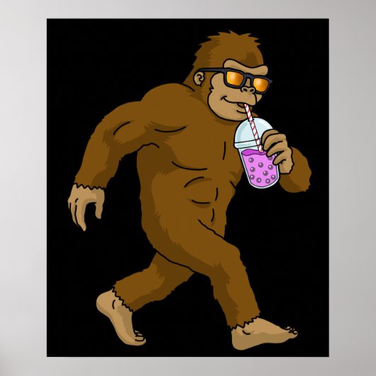 Bubble Tea Gift Kinder Bigfoot Boba Tea Bubble Tea Poster (Voorkant)