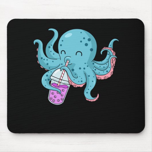 Bubble Tea Gift Kinder Octopus Boba Tea Bubble Tea Muismat (Voorkant)