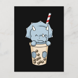 Bubble Tea Gift Kinder Triceratops Boba Tea Dinosa Briefkaart