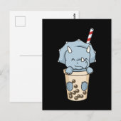 Bubble Tea Gift Kinder Triceratops Boba Tea Dinosa Briefkaart (Voorkant / Achterkant)