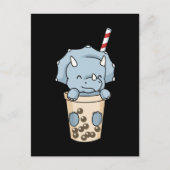 Bubble Tea Gift Kinder Triceratops Boba Tea Dinosa Briefkaart (Voorkant)