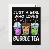 Bubble Tea Gifts Girls Kawaii Bubble Tea Briefkaart (Voorkant / Achterkant)