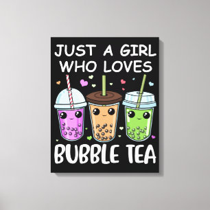 Bubble Tea Gifts Girls Kawaii Bubble Tea Canvas Afdruk
