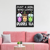 Bubble Tea Gifts Girls Kawaii Bubble Tea Canvas Afdruk (Insitu (Woonkamer))