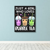 Bubble Tea Gifts Girls Kawaii Bubble Tea Canvas Afdruk (Insitu (Houten vloer))