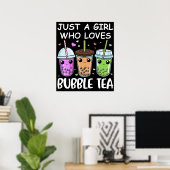 Bubble Tea Gifts Girls Kawaii Bubble Tea Poster (Thuiskantoor)
