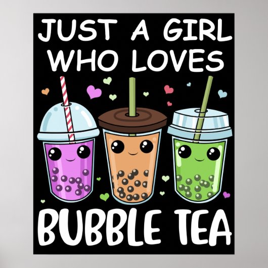 Bubble Tea Gifts Girls Kawaii Bubble Tea Poster (Voorkant)