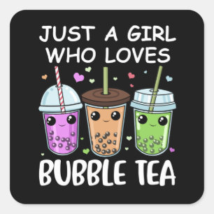 Bubble Tea Gifts Girls Kawaii Bubble Tea Vierkante Sticker