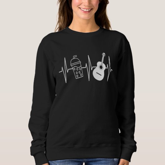 Bubble Tea Guitar Heartbeat Boba Tea Trui (Voorkant)