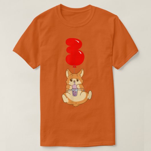 Bubble Tea Hamster - 3rd Birthday - Kids Balloon P T-shirt (Design voorkant)