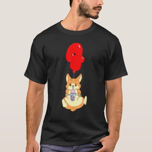 Bubble Tea Hamster 4th Birthday Kinder Balonne Par T-shirt (Voorkant)