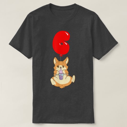 Bubble Tea Hamster - 6th Birthday - Kinder ballon T-shirt (Design voorkant)