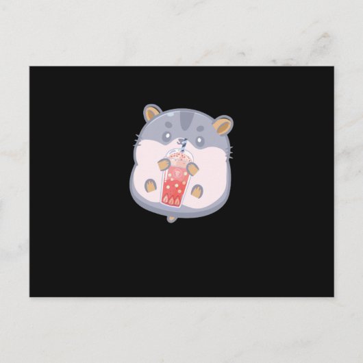 Bubble Tea Hamster Briefkaart (Voorkant)
