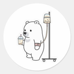 Bubble Tea IJsbeer IV Ronde Sticker