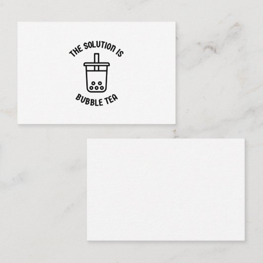 Bubble tea is de oplossing visitekaartje (Voorkant / Achterkant)