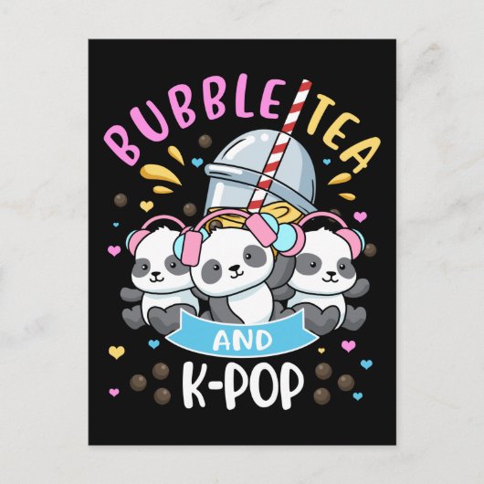 Bubble Tea K-Pop Gift Girls Boba Tea Gift Korea Briefkaart (Voorkant)