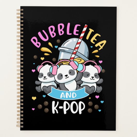 Bubble Tea K-Pop Gift Girls Boba Tea Gift Korea Planner (Voorkant)