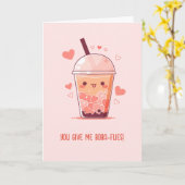 Bubble Tea Kaarten - Schattigee Boba Milk Tea Pun (Gele Bloem)