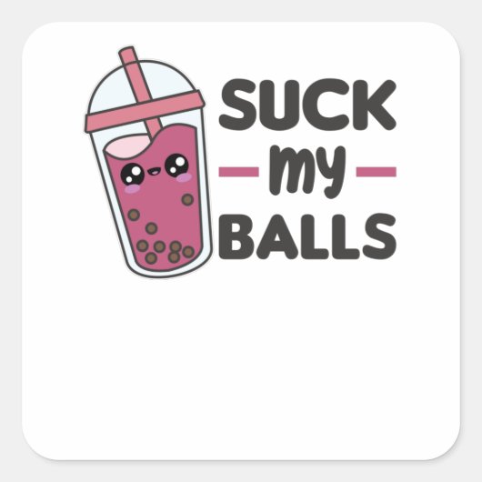 Bubble Tea Kawaii Boba Tea Love Vierkante Sticker (Voorkant)