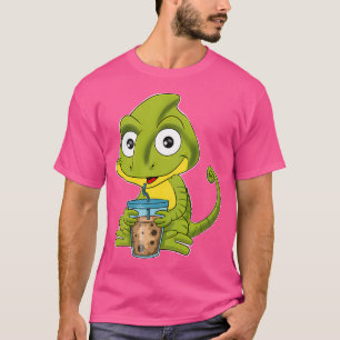 Bubble Tea Kawaii Chameleon I Boba Tea Otaku Chame T-shirt
