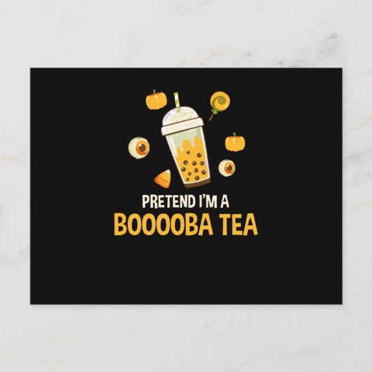Bubble Tea Kawaii Halloween Briefkaart (Voorkant)