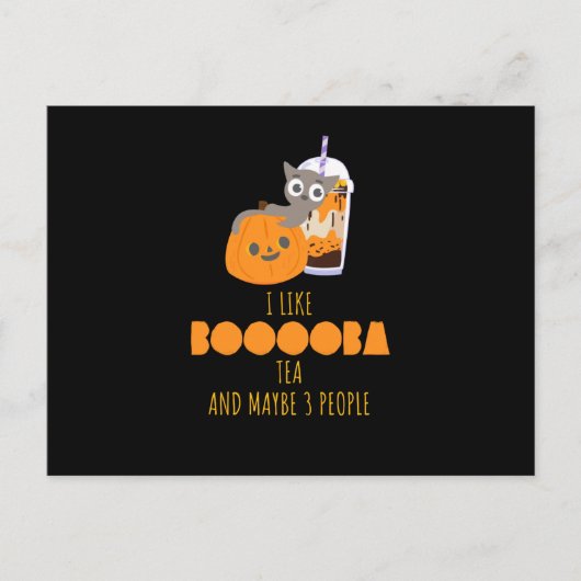 Bubble Tea Kawaii Halloween Briefkaart (Voorkant)