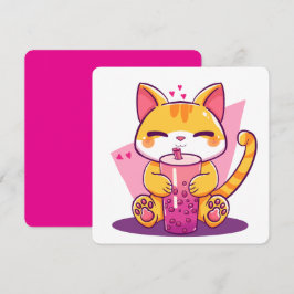 Bubble Tea Kitty Kaart
