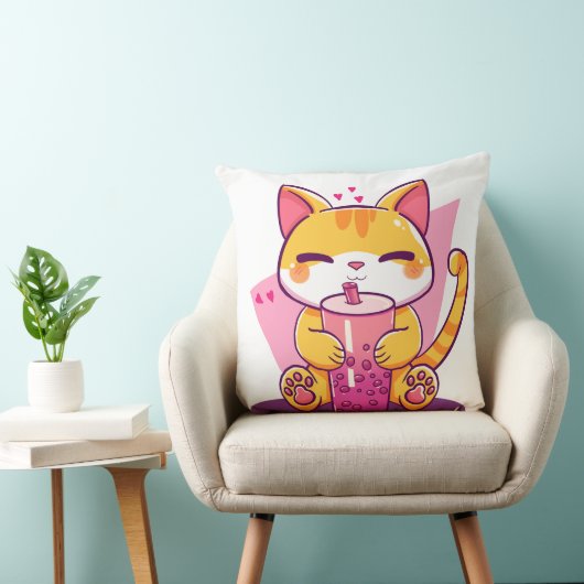Bubble Tea Kitty Kussen (Stoel)