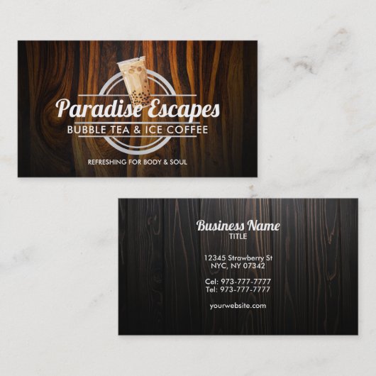  Bubble Tea logo visitekaartjes (Voorkant / Achterkant)