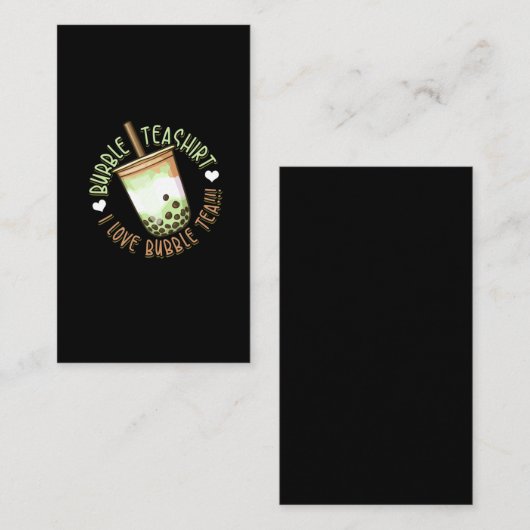 Bubble Tea Lover Boba Tea Drinker Visitekaartje (Voorkant / Achterkant)
