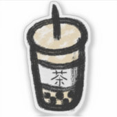 Bubble Tea met Kanji Classic Sticker (Voorkant)