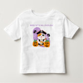 Bubble Tea met Piraat Kawaii Cat Halloween Fun Kinder Shirts (Voorkant)