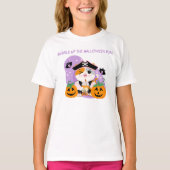 Bubble Tea met Piraat Kawaii Cat Halloween Fun T-shirt (Voorkant)