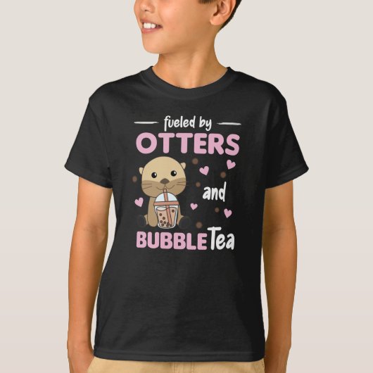 Bubble Tea Otter Chocolate Sweet Animals Boba T-shirt (Voorkant)