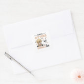 Bubble Tea Otter Chocolate Sweet Animals Boba Vierkante Sticker (Envelop)