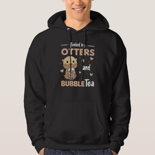 Bubble Tea otter met chocolade-cute-dieren Hoodie (Voorkant)
