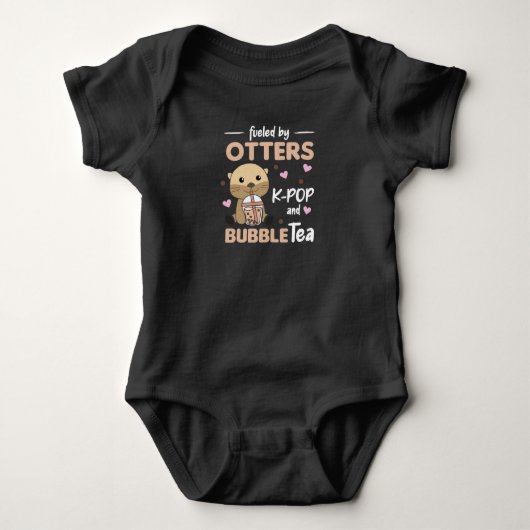 Bubble Tea otter met chocolade-cute-dieren Romper (Voorkant)
