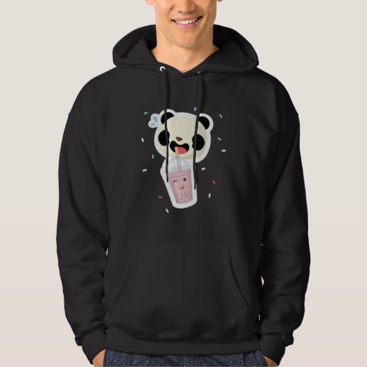 Bubble Tea Panda Boba Tea Cute Animal Ice Cream T Hoodie (Voorkant)