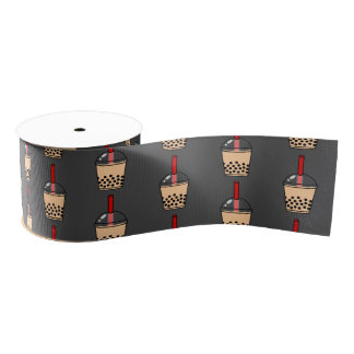 Bubble Tea Pattern Grosgrain Lint