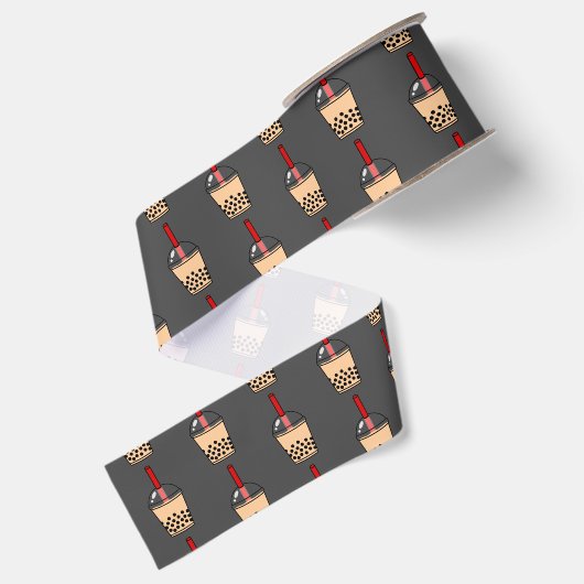 Bubble Tea Pattern Grosgrain Lint (Achterkant)