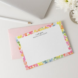 Bubble Tea Rainbow Gepersonaliseerde naam Monogram Notitiekaartje