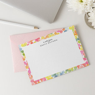 Bubble Tea Rainbow Gepersonaliseerde naam Monogram Notitiekaartje